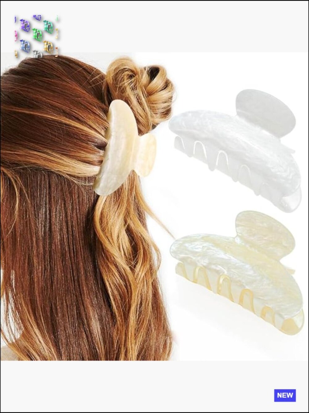 Medium Acrylic Claw Clips Set of 2 Non-Slip Hair Accessories Y2K Chic